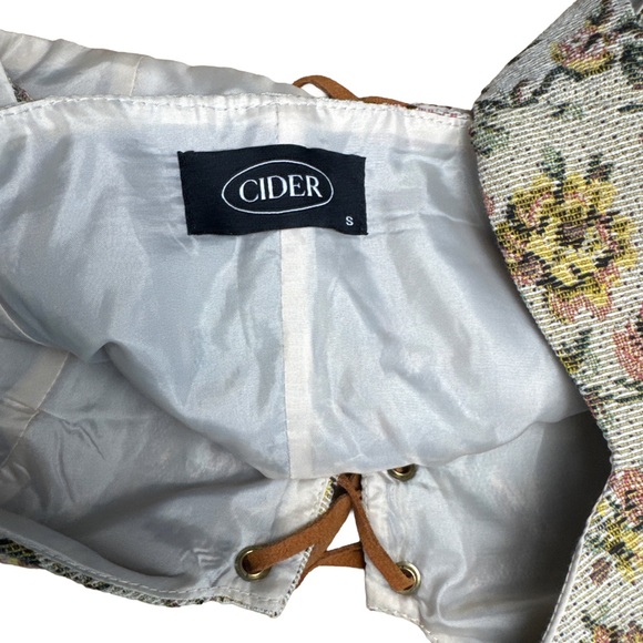 Cider Floral Lace Up Corset Crop Top Bralette Cottagecore Size S - Picture 4 of 6